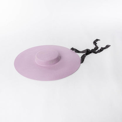 Chapéu de feltro de lã de 4cm de altura, aba grande de 15cm, chapéu fedora de copa rasa para homens e mulheres, chapéu de aba grande novo.