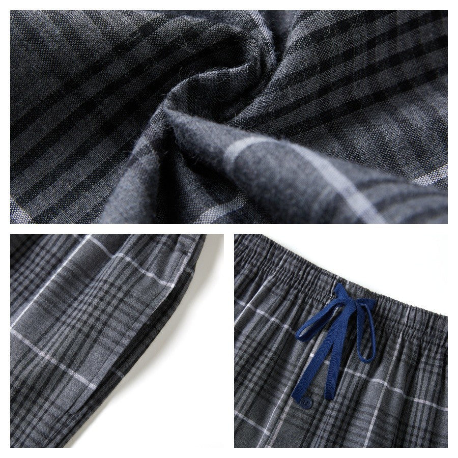 3pcs Mens Pajama Pants Woven 100% Cotton Classic Plaid Shorts Sleepwear Casual  Comfortable with Button and Drawstring Pockets