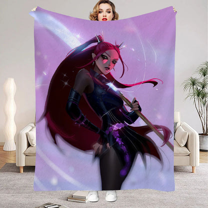 Huntrix Blankets K pop Demon Hunters Zoey Rumi Mira Soft Warm Throw Blanket Kids Living Room Couch Sofa Bed Fluffy Bedspread