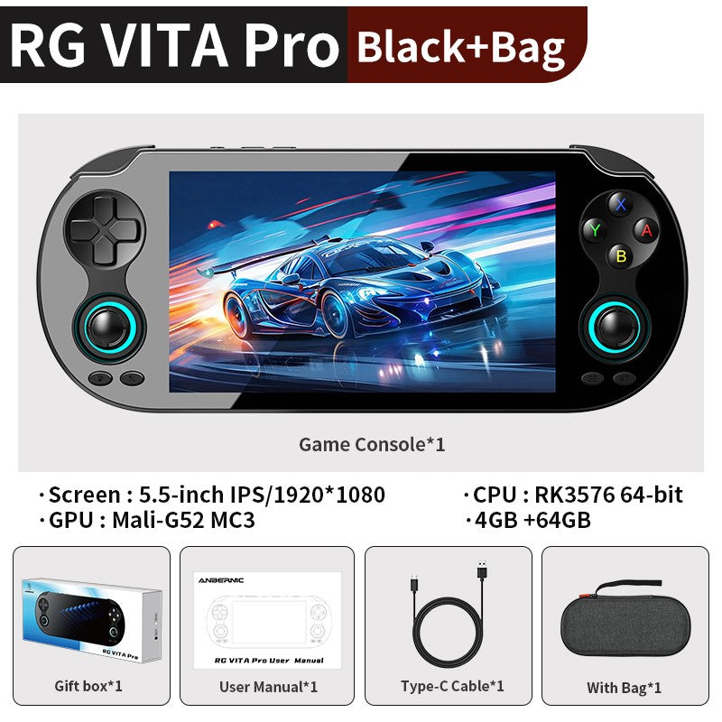 Anbernic RG VITA / RG VITA Pro Handheld Game Console IPS Touchscreen 5000mAh Video Gaming Player Supports AI Streaming RixelHK