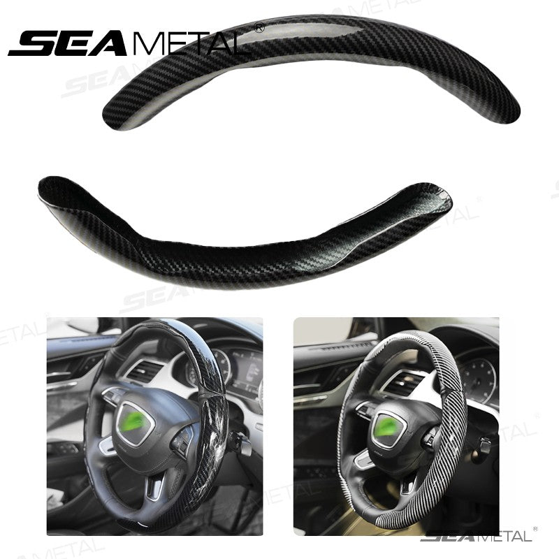 SEAMETAL 2/3Pcs Car Steering Wheel Cover Carbon Fiber Anti-Slip Steer Wheel Protector Cover 38cm Universal Car Protection Cover