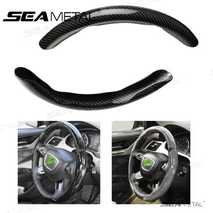 SEAMETAL 2/3Pcs Car Steering Wheel Cover Carbon Fiber Anti-Slip Steer Wheel Protector Cover 38cm Universal Car Protection Cover