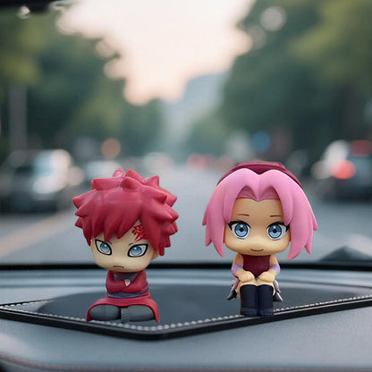 Anime Naruto Cute Sakura Haruno Gaara Sitting Posture Cartoon Action FigureModel PVC Kids Toys Car Decoration Gift