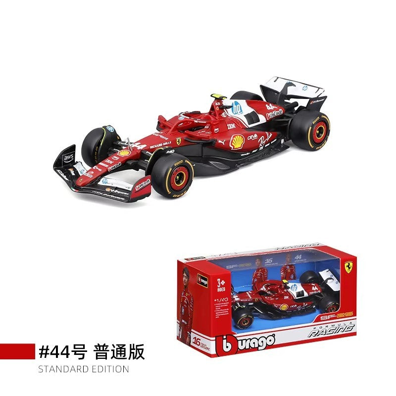 Novidade em Estoque Bburago Série F1 2025 1:43 2025 F1 Sf-25 Leclerc Rb21 Verstappen Mcl39 W16 Modelo Miniatura de Liga Brinquedos Personalizados Presentes