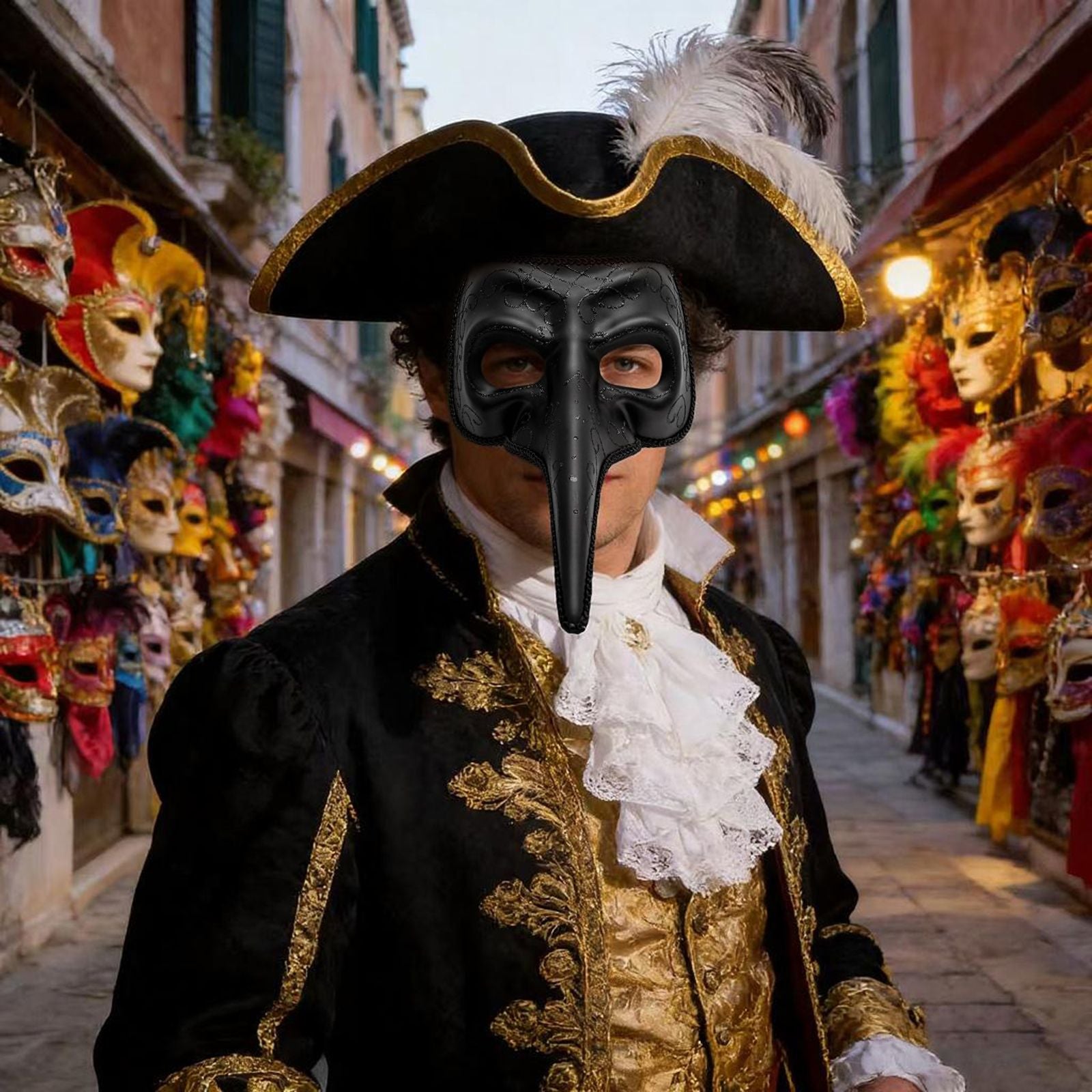 1Pc Venetian Long-Nose Mask, Carnival Mask, Unisex Party Costume Accessory, Perfect Decorative Mask for Role-Playing