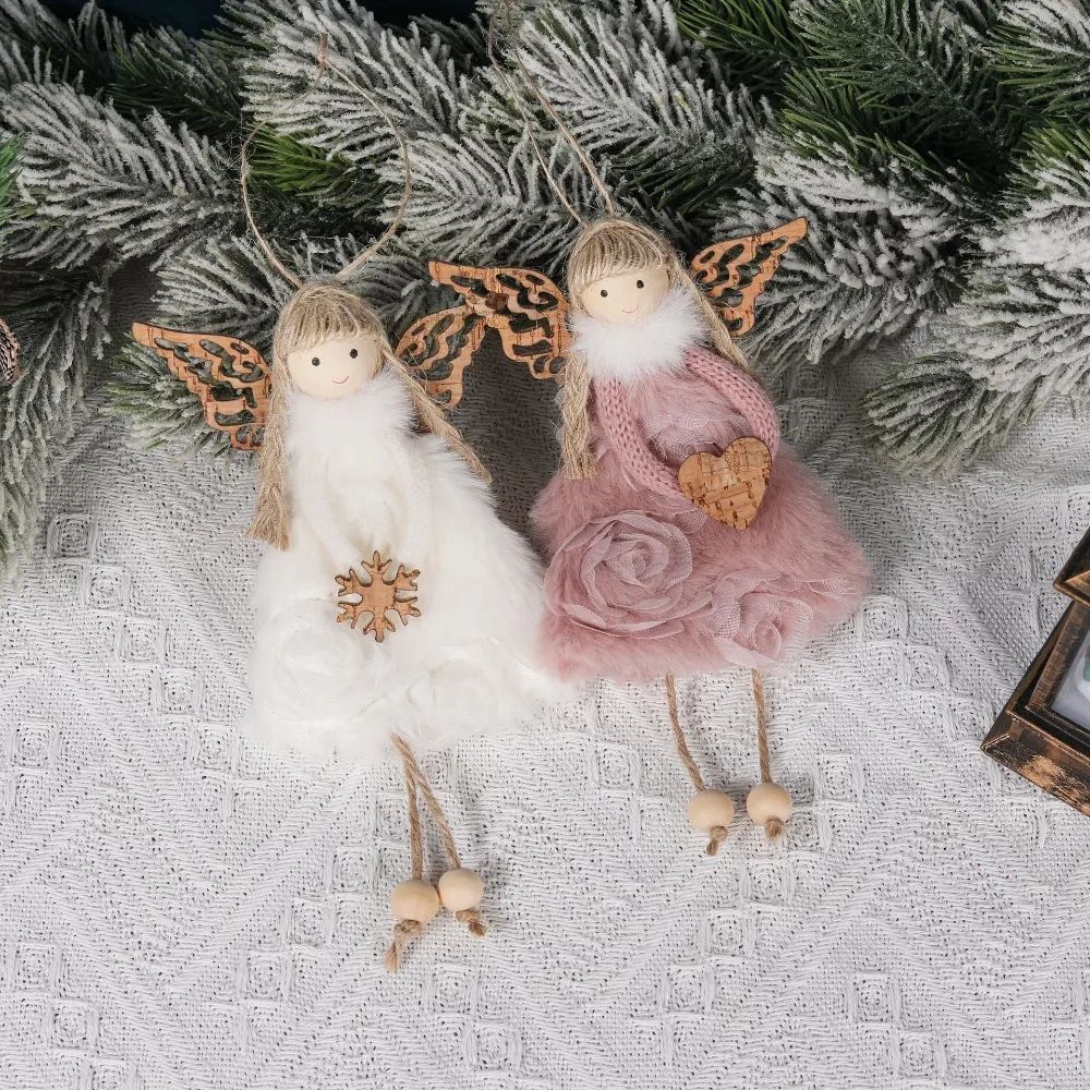 Christmas plush antlers angel girl pendant Christmas tree pendant creative doll pendant gift