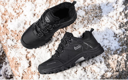Botas de Neve Masculinas de Inverno Impermeáveis de Couro Tênis Super Quentes Botas Masculinas Botas de Caminhada ao Ar Livre Sapatos de Trabalho Tamanho 39-47