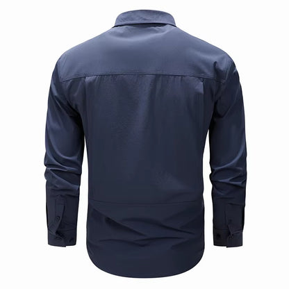 Spring Men Long Sleeve Shirts Mens Tactical Work Outdoor Cargo Shirts Men Summer Casual Breathable Quick Dry Safari Hiking Shirt