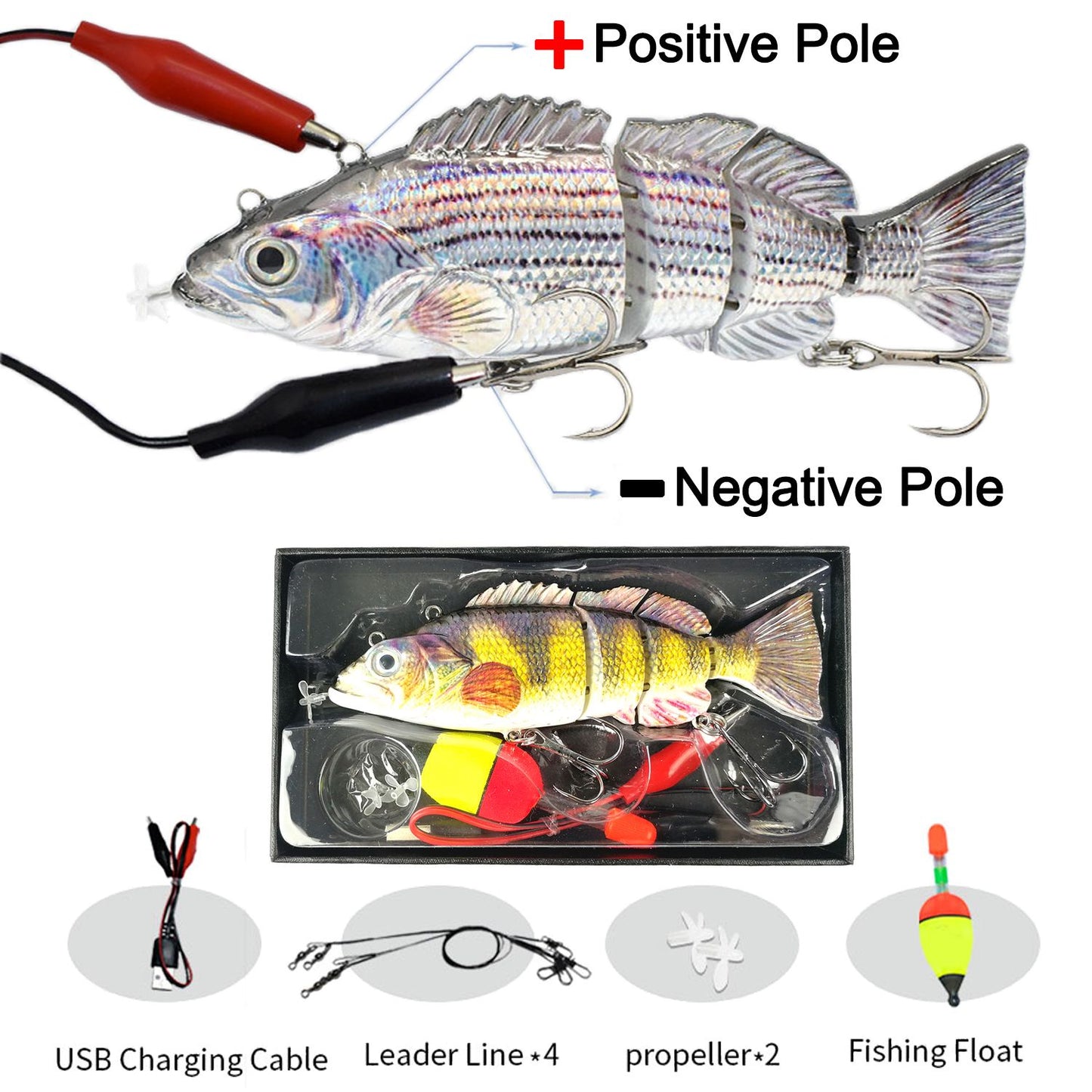 Iscas Robóticas de Natação 130mm 4 Segmentos Swimbait 35/54g Pesca Auto Elétrica Wobblers Recarregável USB Luz LED Para Baixo e Lúcio