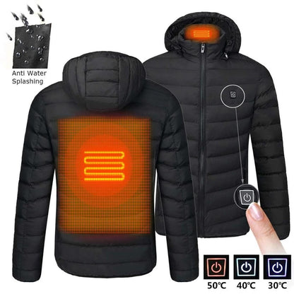 Men Heated down jacket USB Winter men's parka Outdoor Electric padded jacket Warm Sprots Thermal Coat Clothing Heated jacket