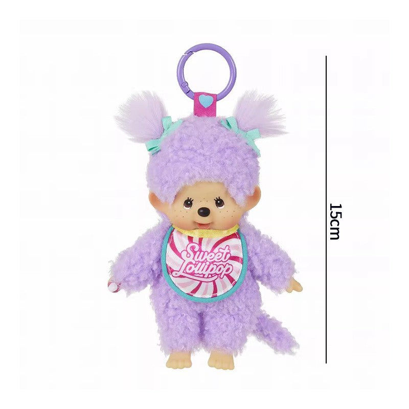 2026 NEW Monchhichi Plush Doll Pendant Kawaii Monkey Keychain Cute Cartoon Couple Keyring Bag Charms Birthday Gift ??? ?????