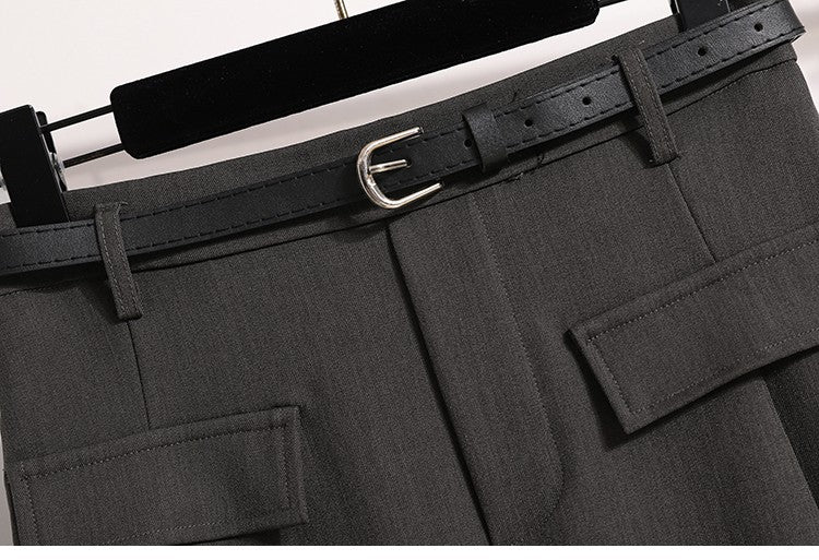 Plus Size Suit Skirts Autumn Winter Fashion New A-line Temperament Large Size Skirt Women's Solid Simplicity Casual Chic Skirt