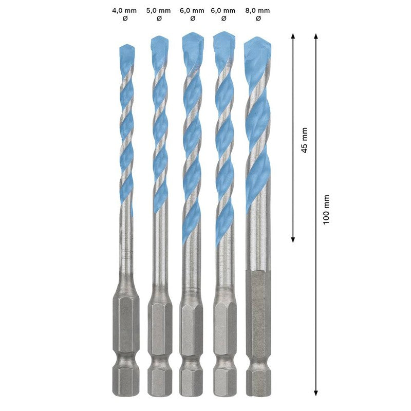 BOSCH Acessórios de Ferramentas Jogo de Brocas Suporte de Bits Broca Helicoidal Acessórios de Ferramentas Multifuncionais 2608522320 2608900585 2608522317