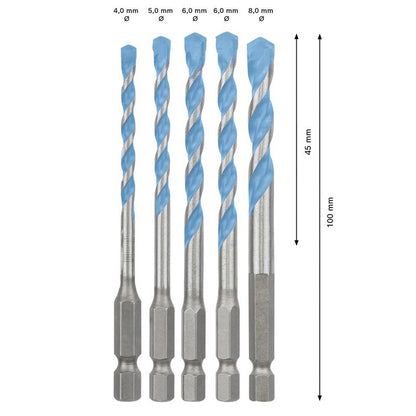 BOSCH Acessórios de Ferramentas Jogo de Brocas Suporte de Bits Broca Helicoidal Acessórios de Ferramentas Multifuncionais 2608522320 2608900585 2608522317