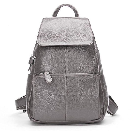 Zency Stylish Black White Genuine Leather Women Backpack A++ Quality Anti-theft Large Capacity Knapsack Travel Designer Rucksack