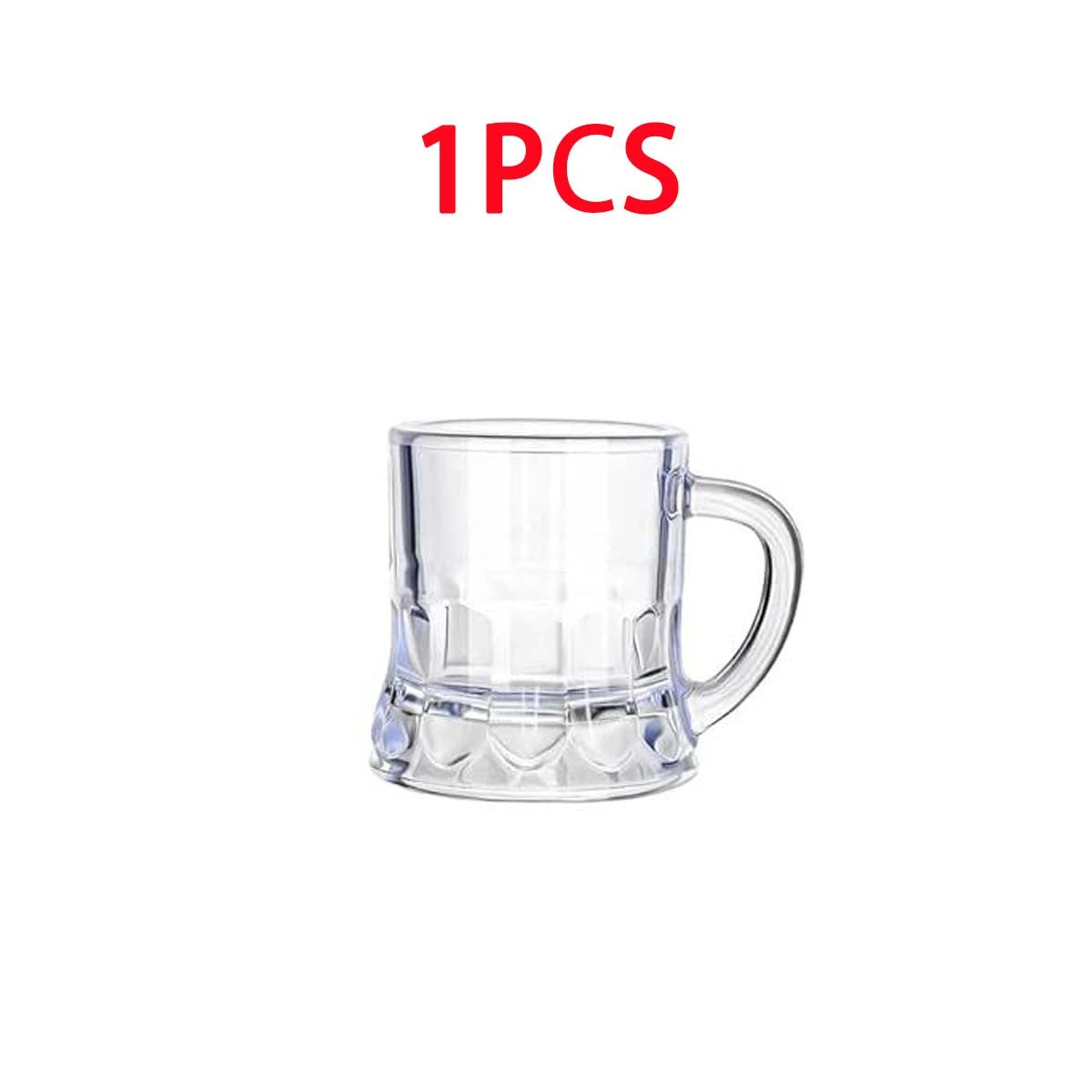 1/6Pcs Mini Clear Beer Stein, 2oz Beer Mugs, Shot Glasses for Drinking Beer Festival Birthday Party Supplies, Wedding Wine Glass