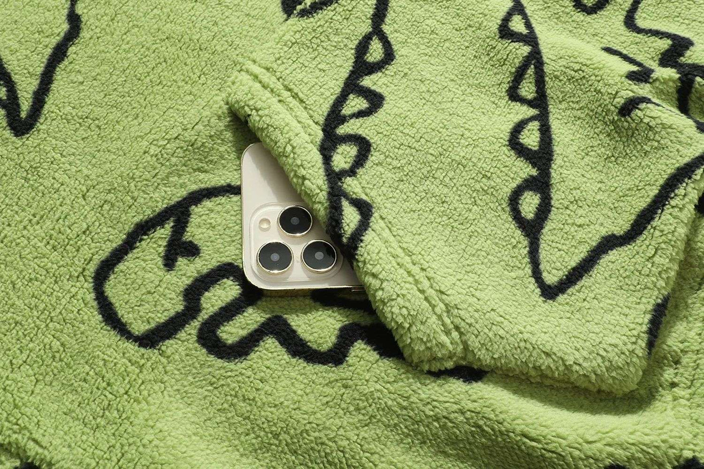 Ms Aztec National Printing Ultra-fine Austrian Fleece Jacket Zipper Lady