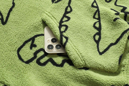 Ms Aztec National Printing Ultra-fine Austrian Fleece Jacket Zipper Lady