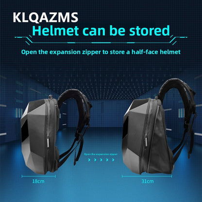 KLQDZMS Motorcycle Backpack LED Light-emitting Waterproof Motorcycle Helmet Shoulder Bag Men's ABS + PC Laptop Riding Schoolbag