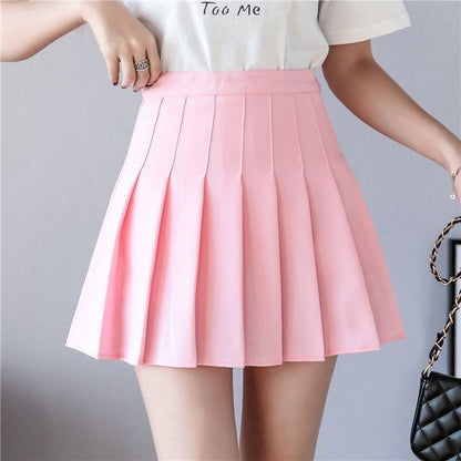 White Women Pleated Skirts Summer High Waist Zipper Girls Dancing JK Mini Skirts Black Fashion Student A Line Faldas 2024