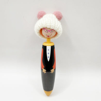 Christmas Doll Ballpoint Pen, Cute Cartoon Gel Pen 0.5mm Blue Ink, Suitable for Business Home or Office Supplies.