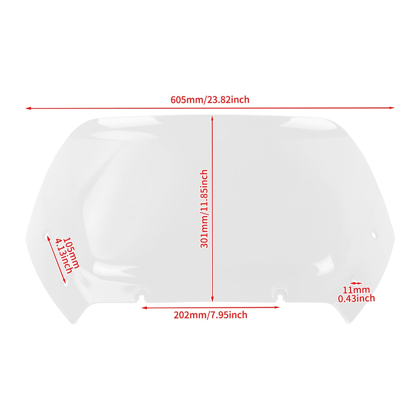 Para-brisa de motocicleta 10" Carenagem Defletor de vento Para-brisa ABS para Harley Touring CVO Road Glide 2023 2024 2025 FLTRX FLTRXSE