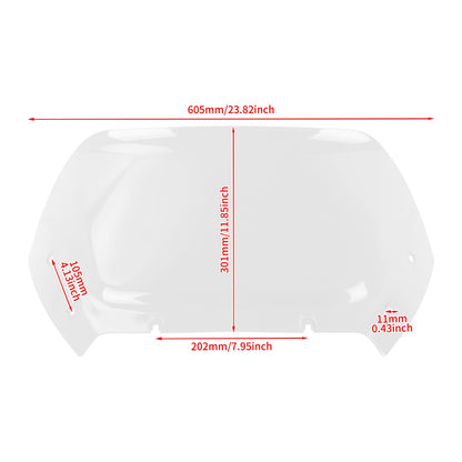 Para-brisa de motocicleta 10" Carenagem Defletor de vento Para-brisa ABS para Harley Touring CVO Road Glide 2023 2024 2025 FLTRX FLTRXSE