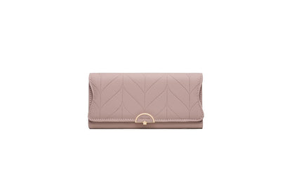 PU Fashion Long Women's Wallet Fashion Buckle New Handbag Large Capacity Fresh Wallet Wallet