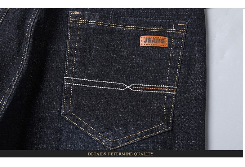 Calças Masculinas Jeans Retas Macias 2025 Outono Clássico Negócios Preto Motoqueiro Jeans Macacão Masculino Pantalone Hombre Mannen Homme