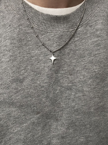 Colar Gargantilha Simples da Moda com Pingente de Estrela Vazada Acessórios de Joias para o Pescoço Colar de Corrente para Festa da Moda Masculina Feminina
