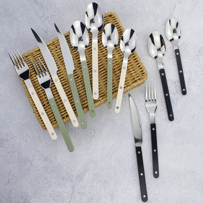 Conjuntos de Talheres de Design Moderno Espelhamento Superior Aço Inoxidável 18/8(304) Cabo ABS com Rebites Jogo de Talheres para Cozinha