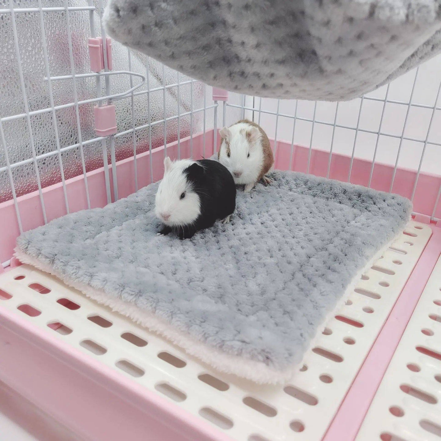Rede de estimação quente de inverno, rede de hamster de pelúcia espessa de camada dupla, chinchila, porquinho da índia, furão, saco de dormir, gaiola suspensa de hamster