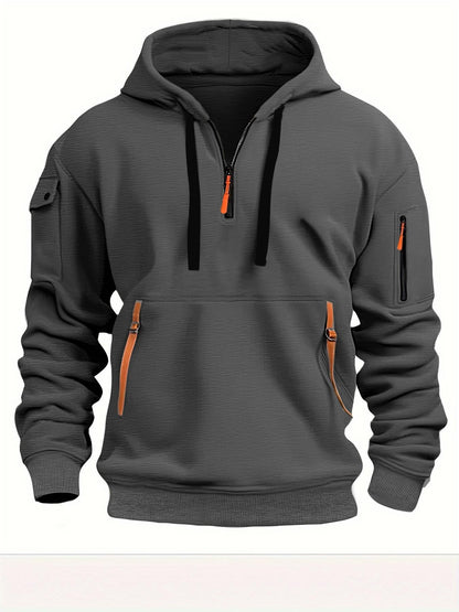 2025 New Multi Pocket Zipper Fleece Hooded Casual Shirt for Men and Women Plus Size Loose Pullover Fashion Sweatshirt top