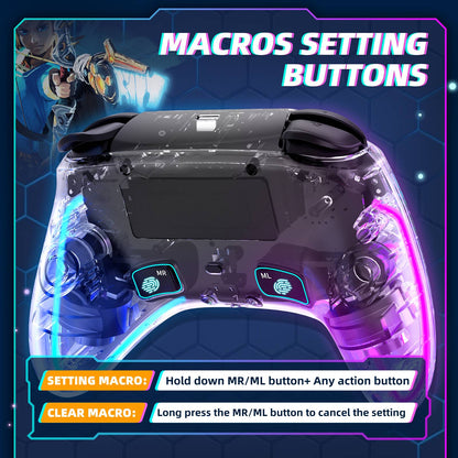 DATA FROG Transparent LED Wireless Controller For Switch Switch Lite Switch OLED Gamepad