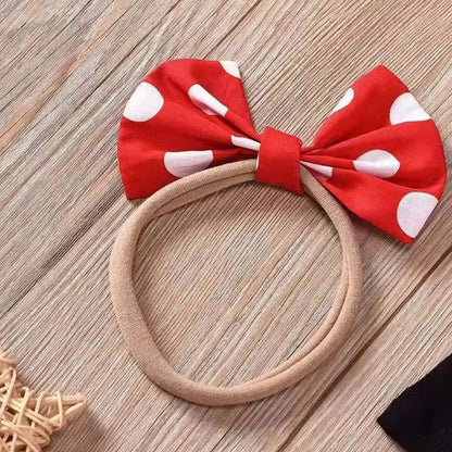 Minnie Mouse Girl Set Children Dress Baby Clothing Set Summer Birthday Costume Polka Dot Suspender Skirt Bow Headband skirt suit