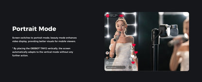 OBSBOT Tiny 2 Webcam 4K Voice Control PTZ, AI Tracking Multi-Mode & Auto Focus, Web Camera with 1/1.5" Sensor, Gesture Control,