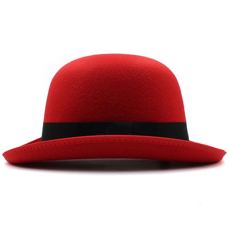 Men Women Felt Bowler Hat Classic Party Hats Lightweight Derby Fedora Hats Costume Accessories
