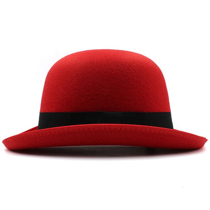 Men Women Felt Bowler Hat Classic Party Hats Lightweight Derby Fedora Hats Costume Accessories