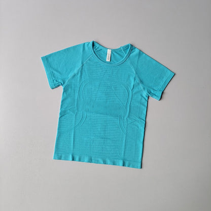 Sports Short-sleeved Women Casual Running T-shirt Tight Yoga Clothes Top Breathable Quick-drying Pilates Training Fitness Cloth