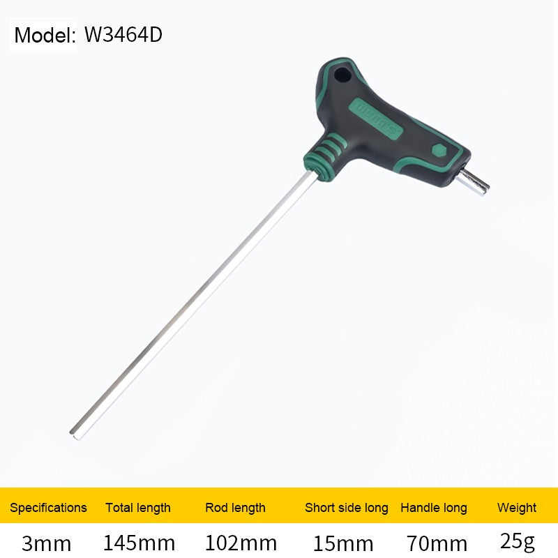 WYNN'S T-Handle Allen Wrench Metric Long Arm Ball/Flat End Hex Key Wrench 1.5-12mm Home Auto Bike Repair Hand Tool Screwdriver