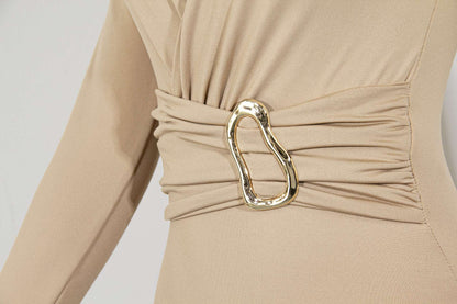 2025 Spring Autumn Deep V Neck Long Sleeve Bodysuits Women Fashion Solid Slim Fit Pleated T-Shirt Casual Female Jummsuits Tops