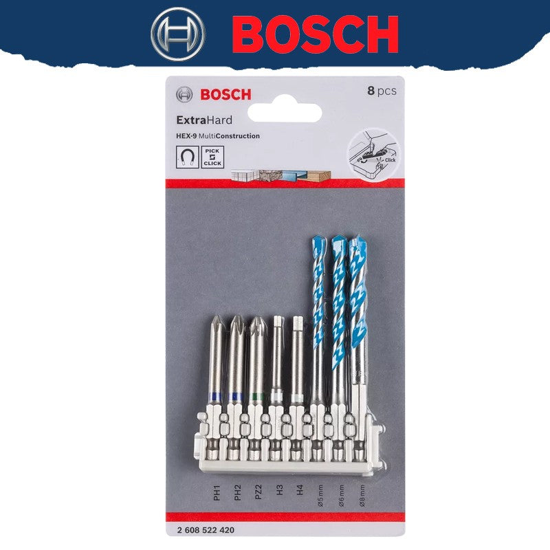 BOSCH Acessórios de Ferramentas Jogo de Brocas Suporte de Bits Broca Helicoidal Acessórios de Ferramentas Multifuncionais 2608522320 2608900585 2608522317