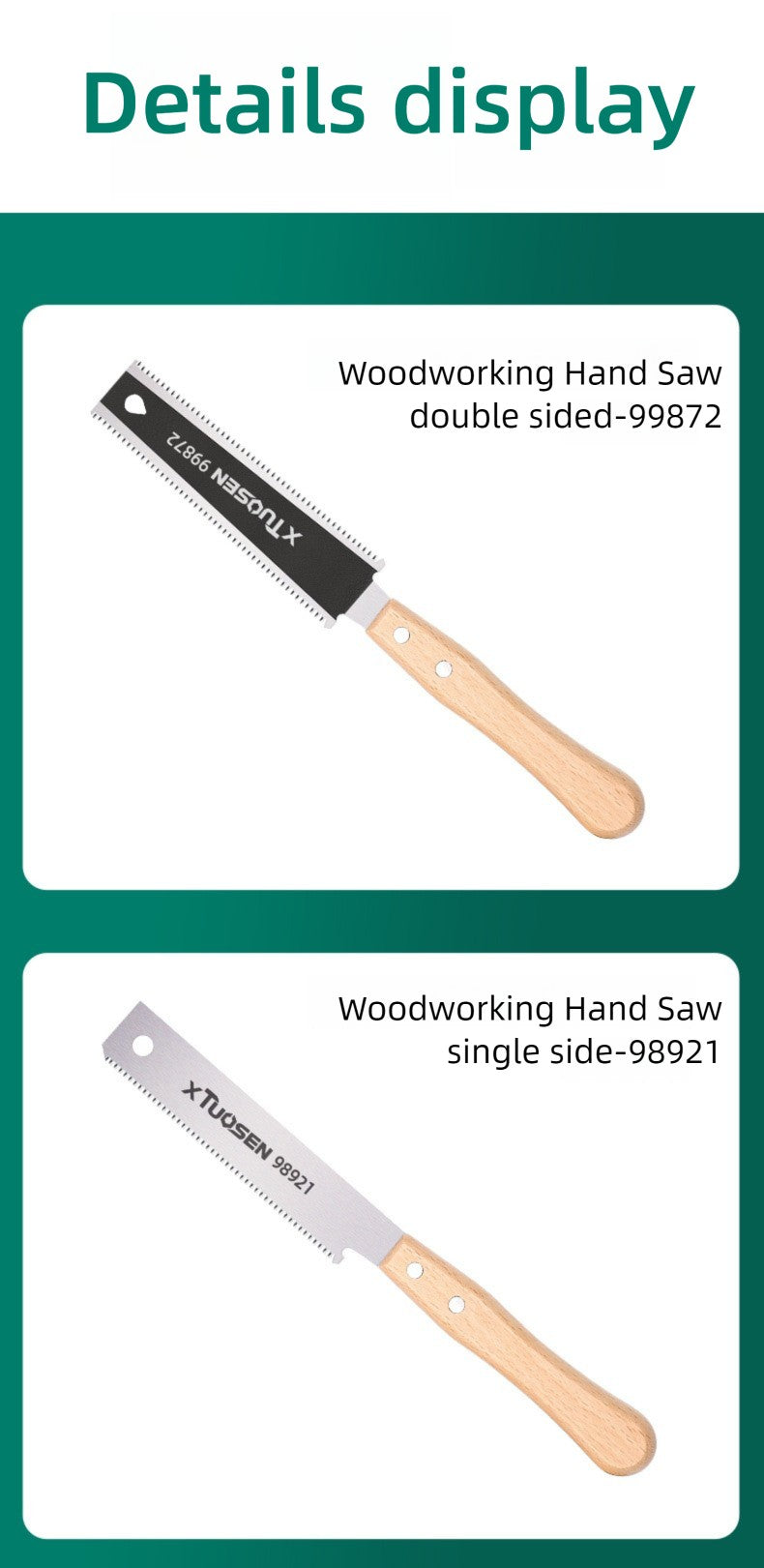 Serra Manual de 6 Polegadas, Dupla Face, Lâmina Flexível para Corte Nivelado, Ferramentas Domésticas para Trabalhar Madeira, Serras Planas de Precisão com Dentes Finos
