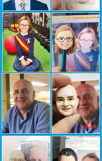 Custom Handmade Bobblehead Figure, Personalized Clay Doll on Photos,Real person figurine 3D Customization,Christmas Gift for Men