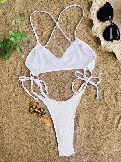 Sexy hollow tie swimsuit One Piece bikinis Swimwear halter high waist backless lace up bathing suit beach outfits bodysuits