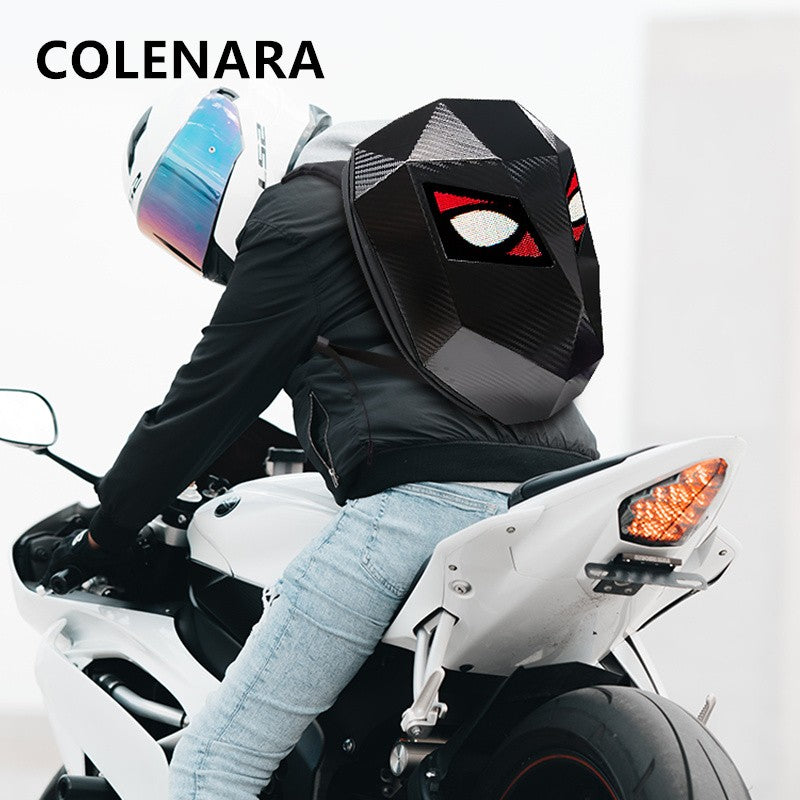Mochila à prova d'água COLENARA ABS+PC Bolsa de Ombro para Laptop Capacete de Moto Masculino Mochila Escolar Feminina Mochilas de Motocicleta Luminosas LED