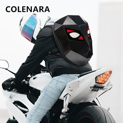 Mochila à prova d'água COLENARA ABS+PC Bolsa de Ombro para Laptop Capacete de Moto Masculino Mochila Escolar Feminina Mochilas de Motocicleta Luminosas LED