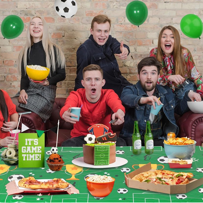 Football Theme Tablecloths Football Birthday Party Decorations Football Rectangular Plastic Table Cover for Game Day Parties