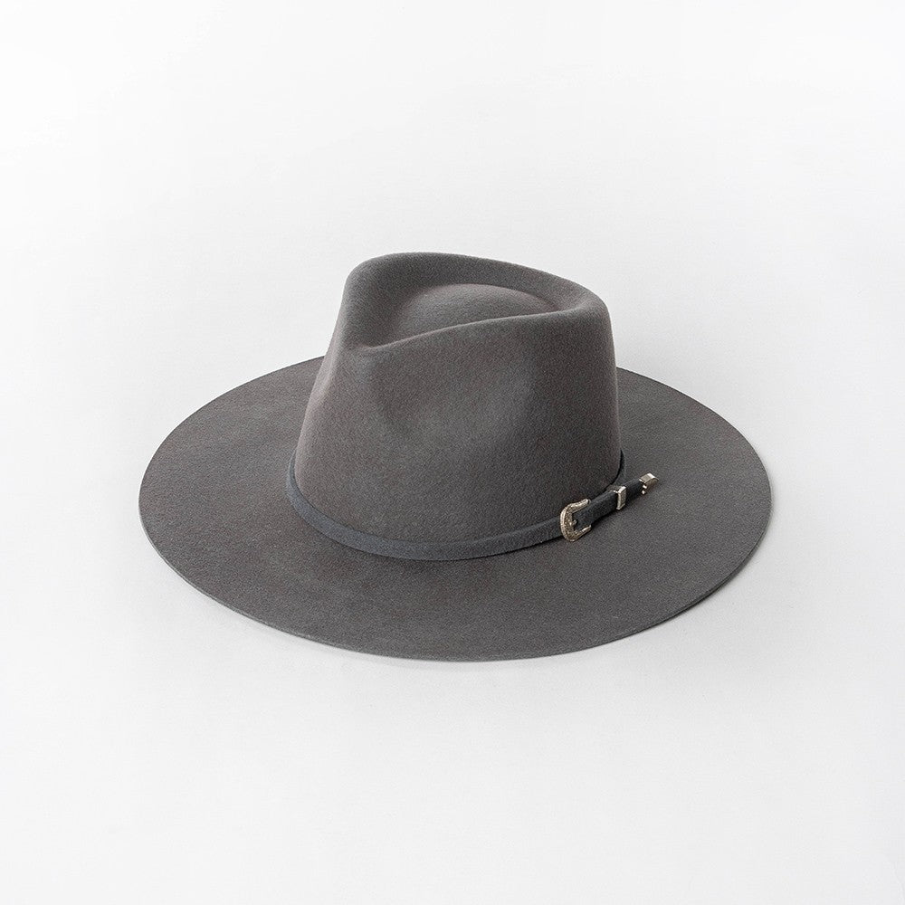 Chapéu Fedora de Feltro 100% Lã Australiana com cinto de feltro e aba larga de design moderno