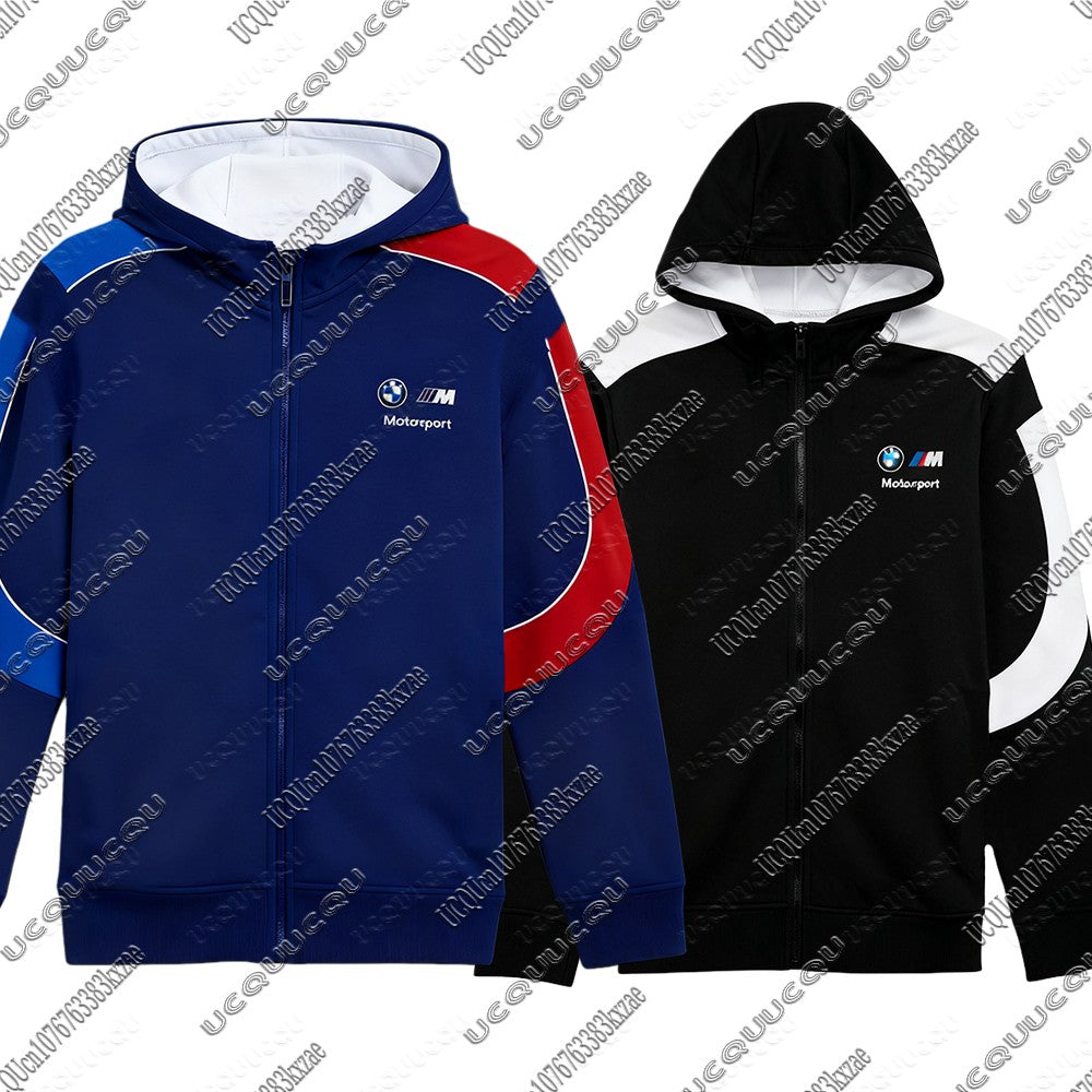 BMW M Motorsport MT7 New Zipper Hoodies Autumn Winter BMW Motorcycle Zip Up Sweat Jacket BMW Casual Coat Men Women Zipper Coats